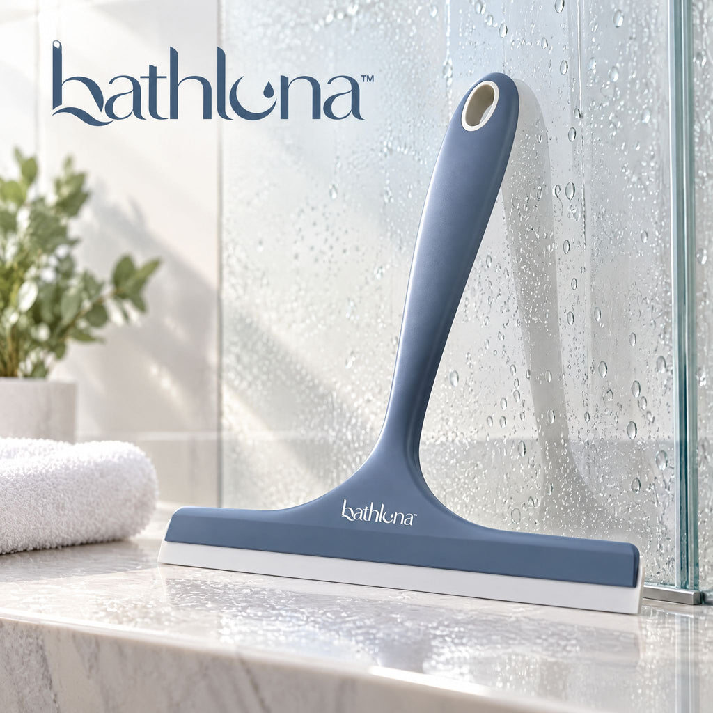 bathluna™ Shower Squeegee with Water Removal & Bathroom Cleaning Solution