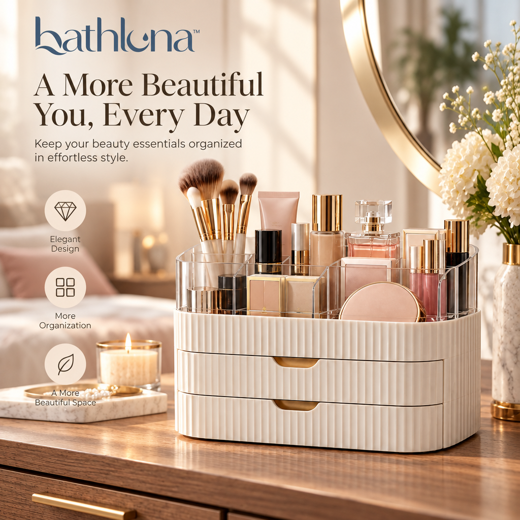 bathluna™ Makeup Organizer with Beauty Storage & Vanity Organization Solution