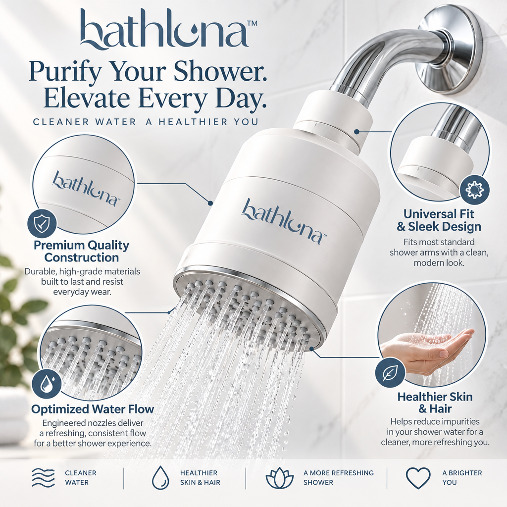 bathluna™ Shower Head Filter with Modern Filtration & Enhanced Shower Experience