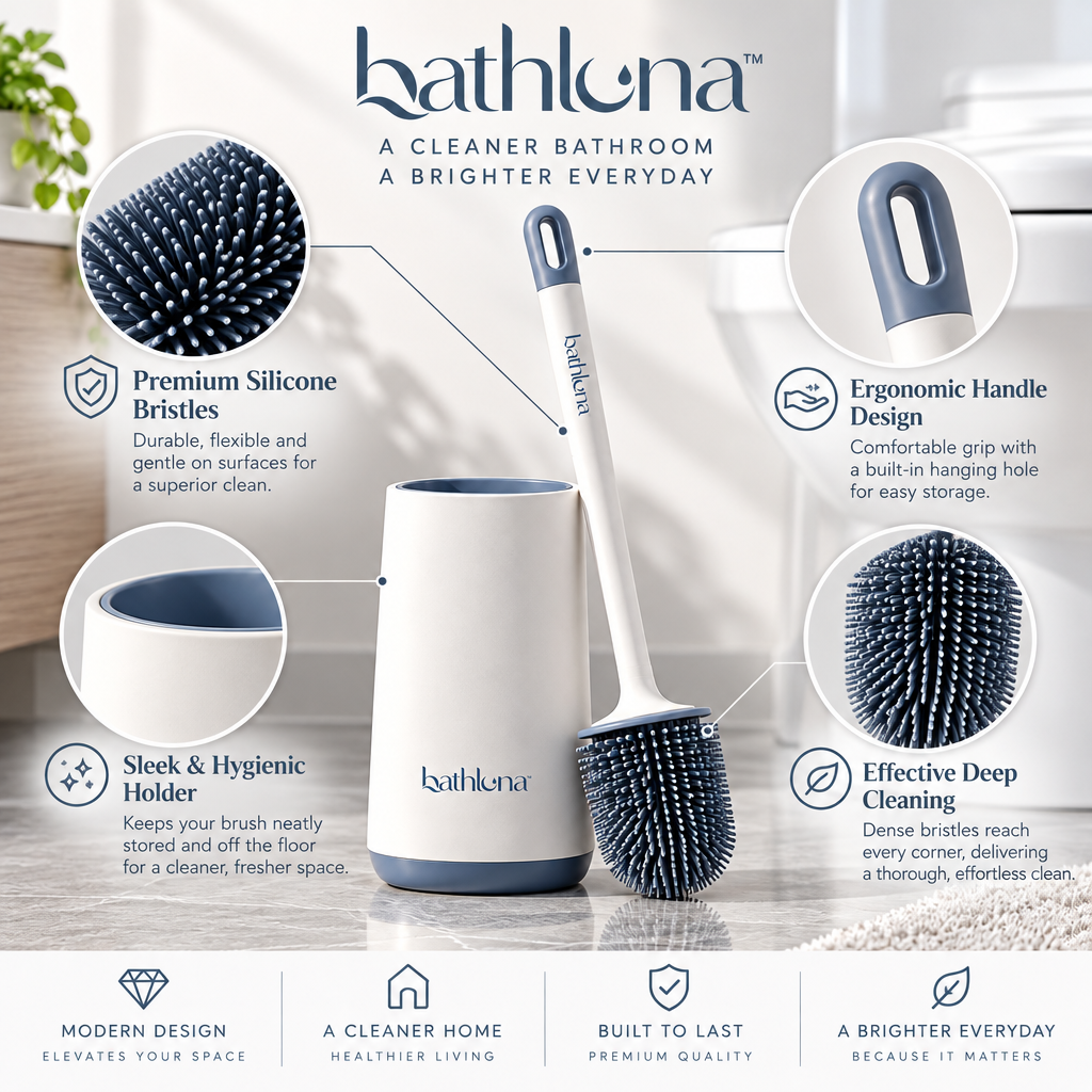 bathluna™ Toilet Cleaning Brush with Modern Cleaning Performance & Storage Design