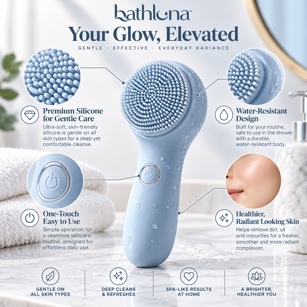 bathluna™ Facial Cleansing Brush with Gentle Skincare & Daily Beauty Care