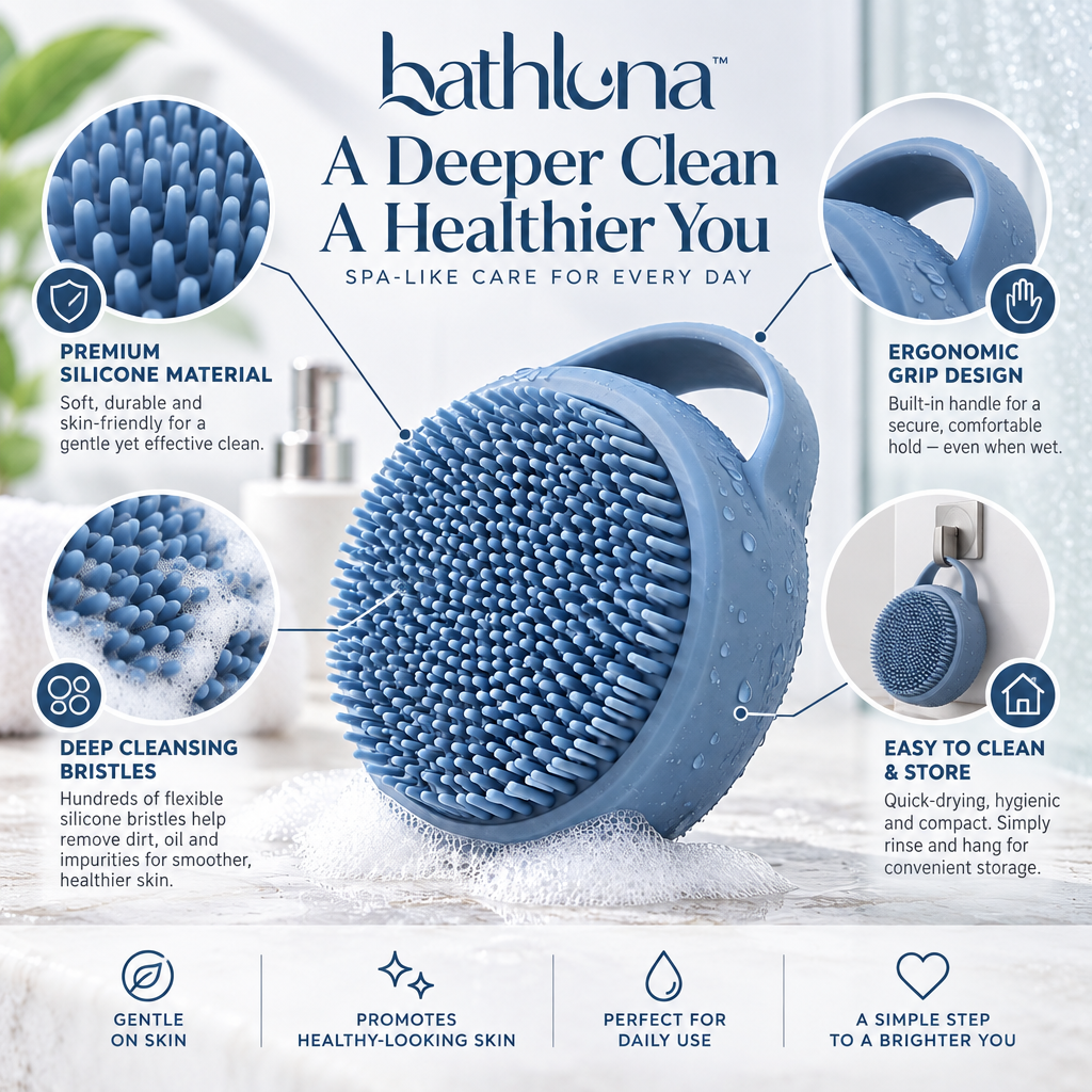bathluna™ Silicone Body Scrubber with Gentle Cleansing & Shower Care Experience